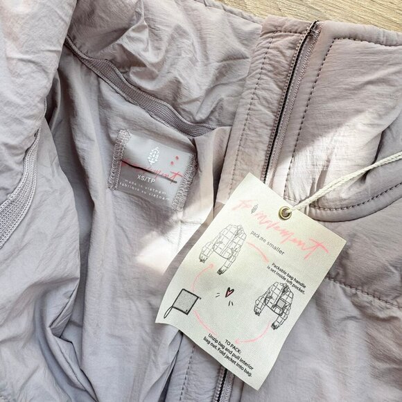 NWT Free People Pippa Packable Puffer Jacket Oyster Purple FP Movement  XS - Picture 7 of 10